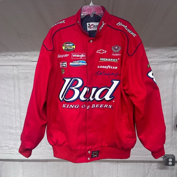NASCAR Chase Authentic Bud King Of Beers Racing Jacket Size XL Dale Earnhardt Jr - Picture 1 of 16